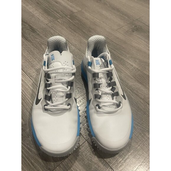 Nike TW '13 Shoe Tiger Woods Mens 8 Photon Dust Iron Grey Golf Spike waterproof - Picture 2 of 9
